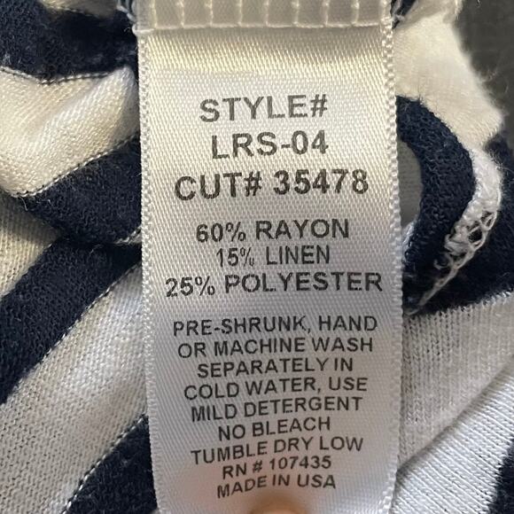 Hard Tail Blue White Striped Linen Hooded Top - Picture 5 of 6